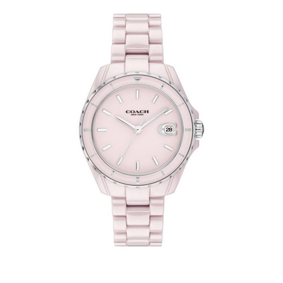 Coach New In Box Signature Plush Pink Water Resistant Watch 32mm - Picture 2 of 3